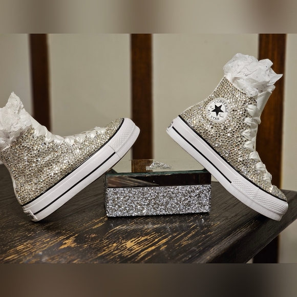 Women's Clear Blinged Out Chucks - Picture 3 of 3